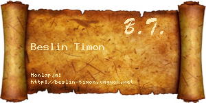 Beslin Timon névjegykártya